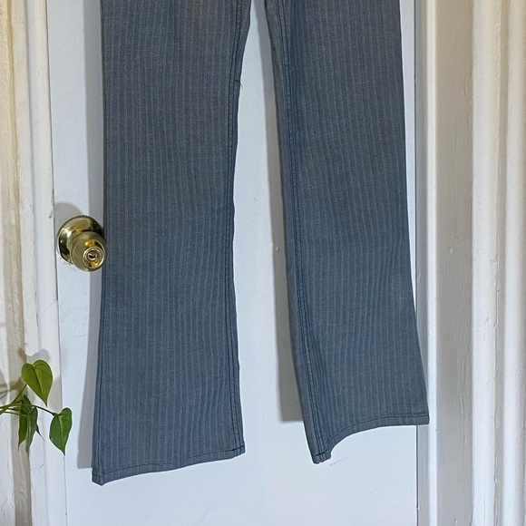 90s VTG Club Monaco Blue/Grey Herringbone Bootcut Mid-Rise Jeans Size 8 TALL - Picture 4 of 7